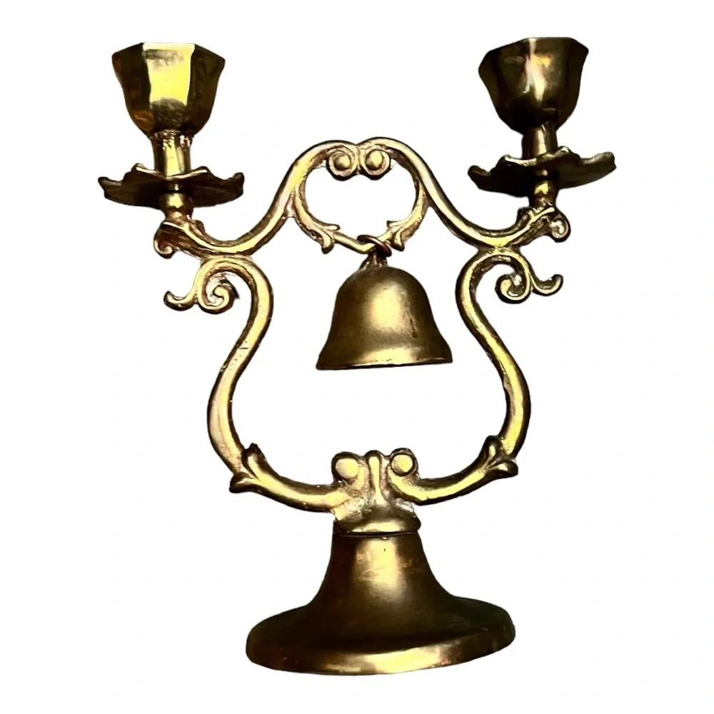 Vintage‎ Brass Candle Holder with Bell